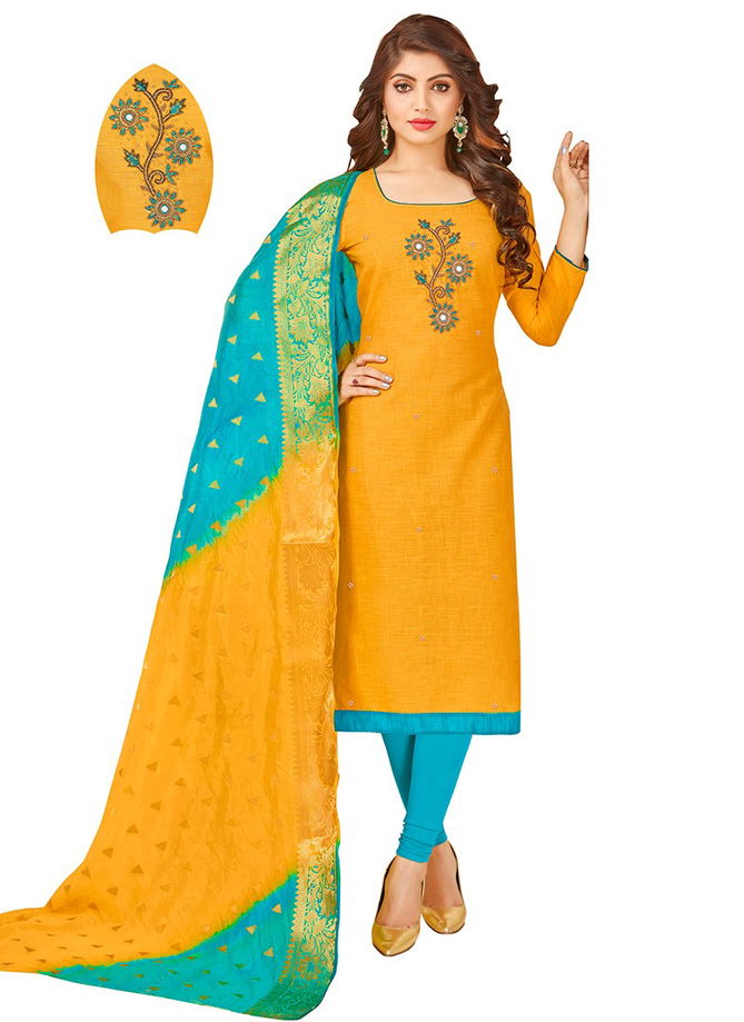 Yellow Colour Naari Rahul NX New Latest Designer Ethnic Wear Cotton Salwar Suit Collection 1004